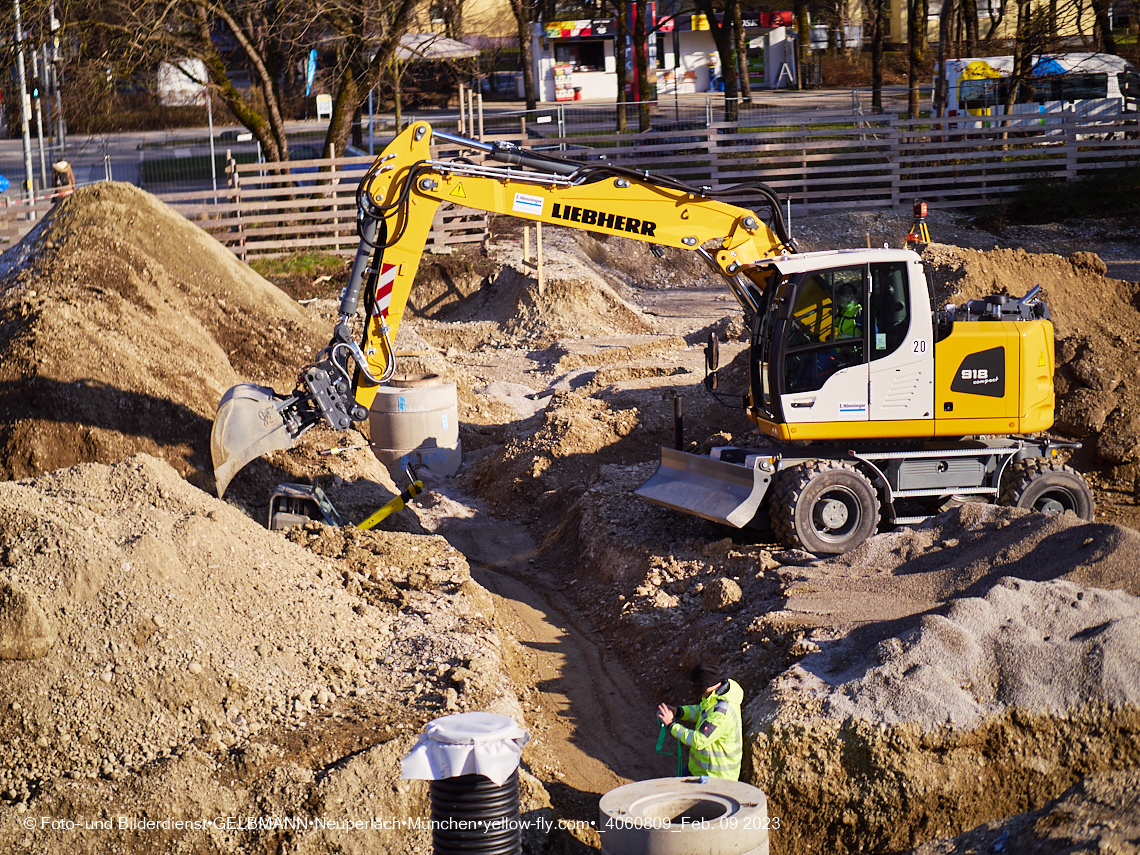 09.02.2023 - Baustelle Haus für Kinder in der Quiddestraße 3 in Neuperlach